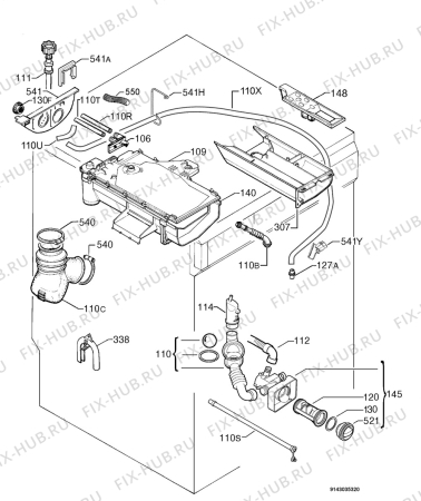 Взрыв-схема стиральной машины Electrolux EWF888 - Схема узла Hydraulic System 272